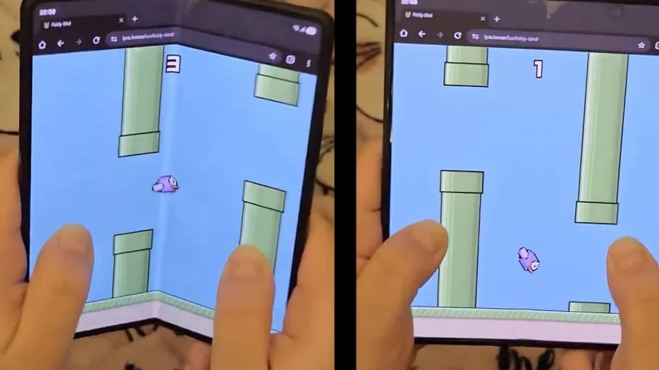 نسخه جدید Flappy Bird مخصوص گوشی‌های تاشو با حرکت لولا