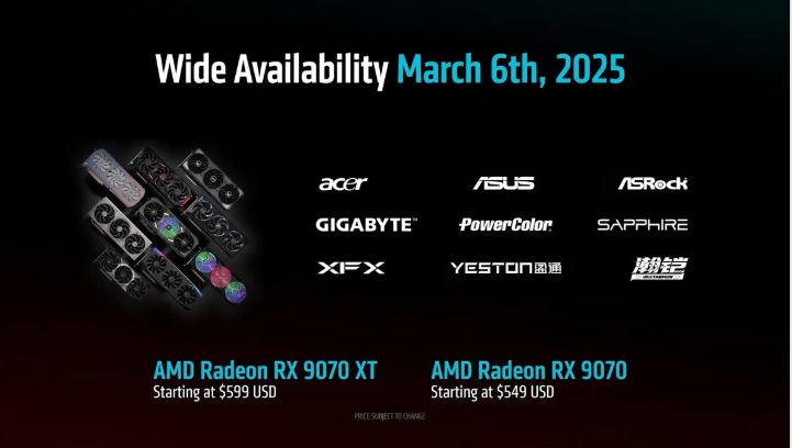 AMD تاریخ عرضه و قیمت کارتهای گرافیک RX 9070 و RX 9070 XT را رسماً اعلام کرد