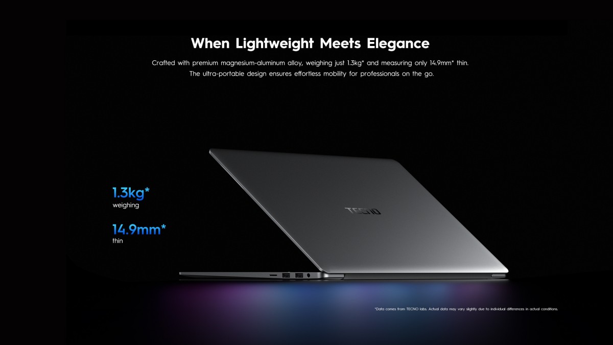 Tecno Megabook S16: ترکیب هوش مصنوعی و نمایشگر 16 اینچی در یک طراحی باریک