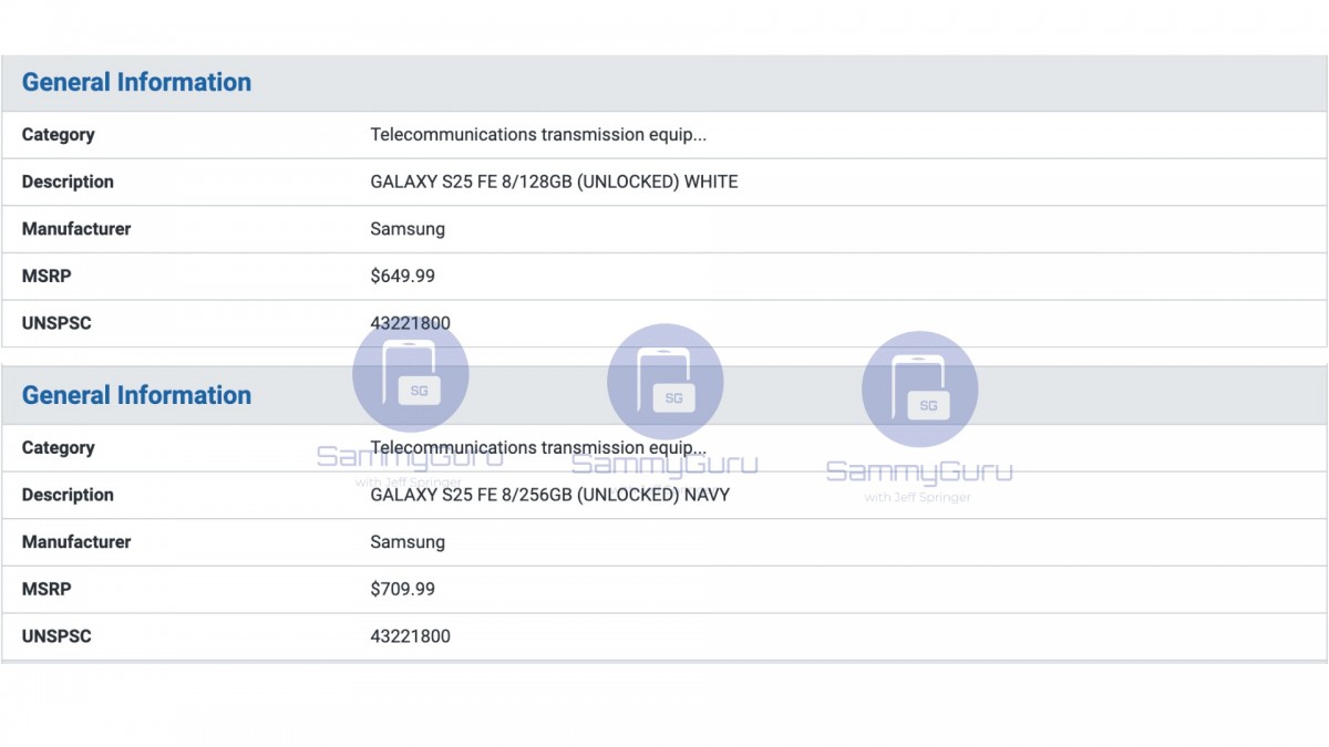 جزئیات و قیمت گلکسی S25 FE سامسونگ در آمریکا لو رفت