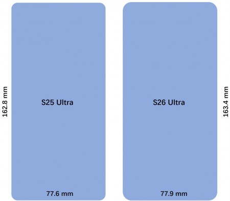 گلکسی S26 Ultra با ابعادی تازه و گوشههای گردتر فاش شد