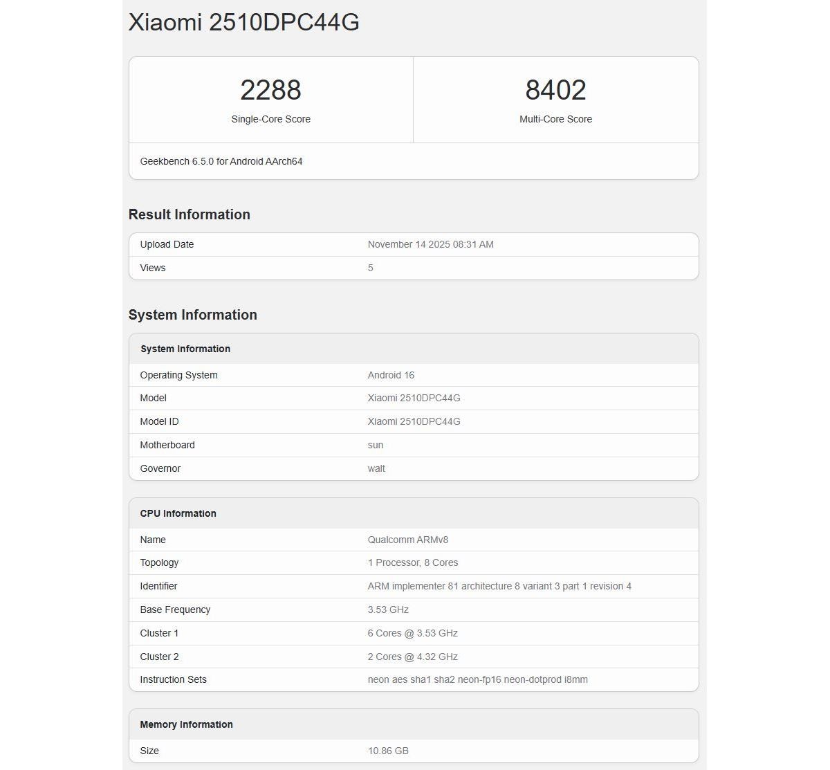 Poco F8 Pro در گیک‌بنچ رؤیت شد؛ تأیید چیپست قدرتمند و شباهت‌ها به Redmi K90
