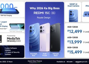 شیائومی ردمی 15C 5G رونمایی شد؛ گوشی اقتصادی با باتری ۶۰۰۰ میلی‌آمپری
