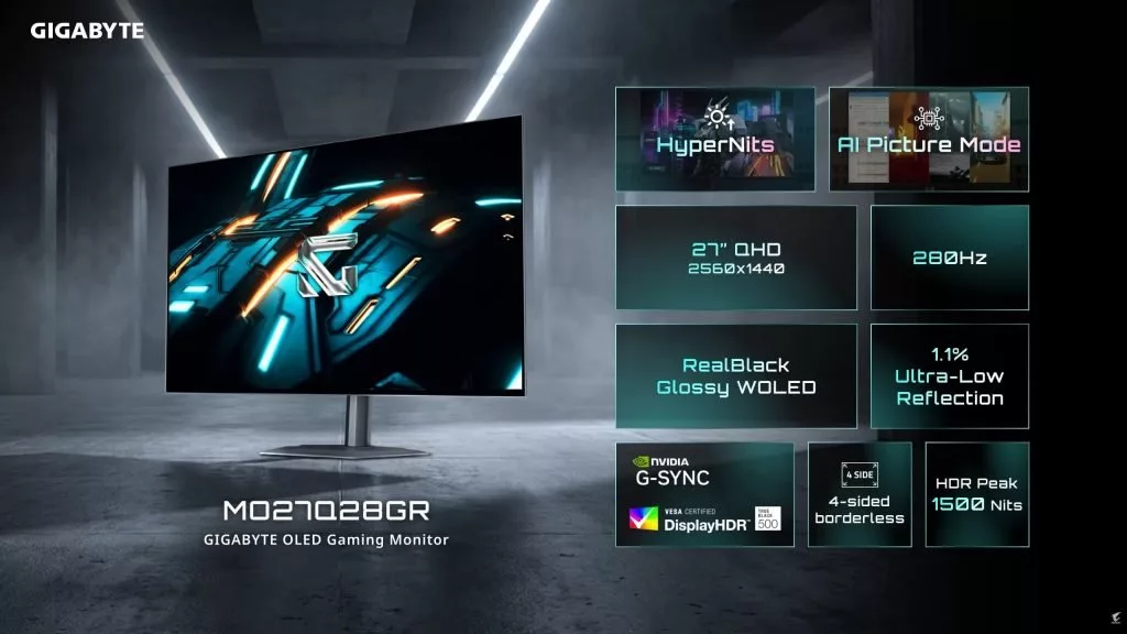 گیگابایت چهار مانیتور OLED جدید با فناوری HyperNits معرفی کرد